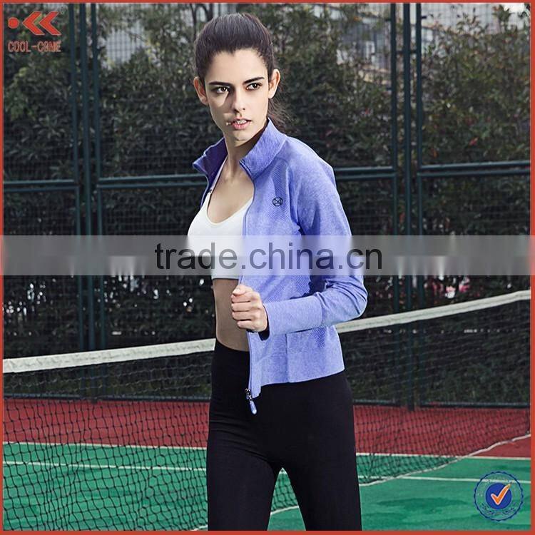 2016 new design long sleeve fitness woman yoga wear running jogging yoga top wear