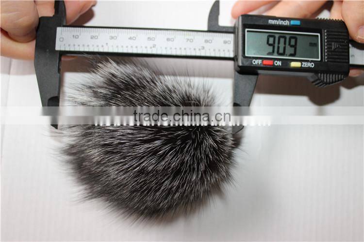 9 CM Fur Ball Genuine Natural Silver Fox Fur Pompom Hat Accessory