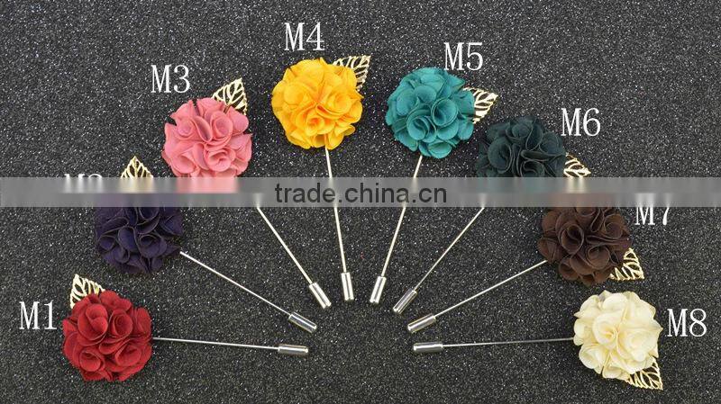 Men's Suits Flowers Brooches For Wedding Pin Up Insert Long Lapel Pins Vintage Mens Metal Leaf Brooches