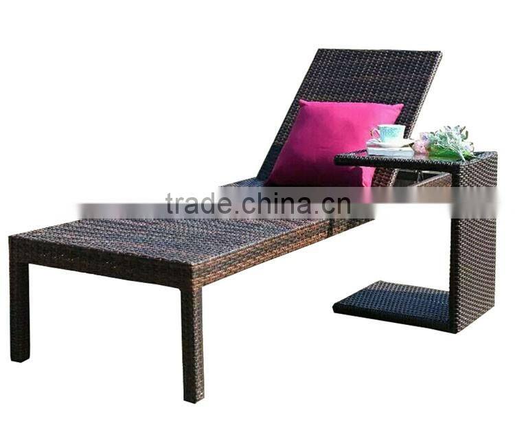 Patio Wicker Furniture Beach Sunbeds Lounge Rattan Sun Patio Pool Chaise Lounge Chair
