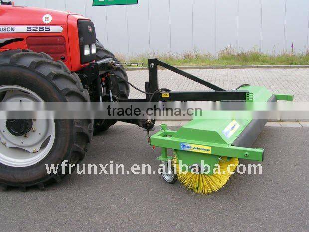 Tractor mounted road sweeper