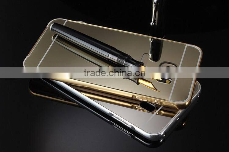 For samsung s6 edge plus bumper case with mirror back,gold aluminium bumper case For samsung galaxy s6 edge plus