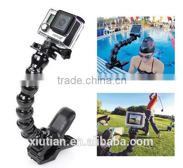 Hot Jaws Flex Clamp Mount 7 Joint Adjustable Neck for GoPro Hero 4 3+ 3 2 1 sj4000 Xiaomi Yi