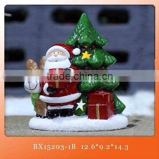 2015 diy ceramic christmas decorations santa with LED