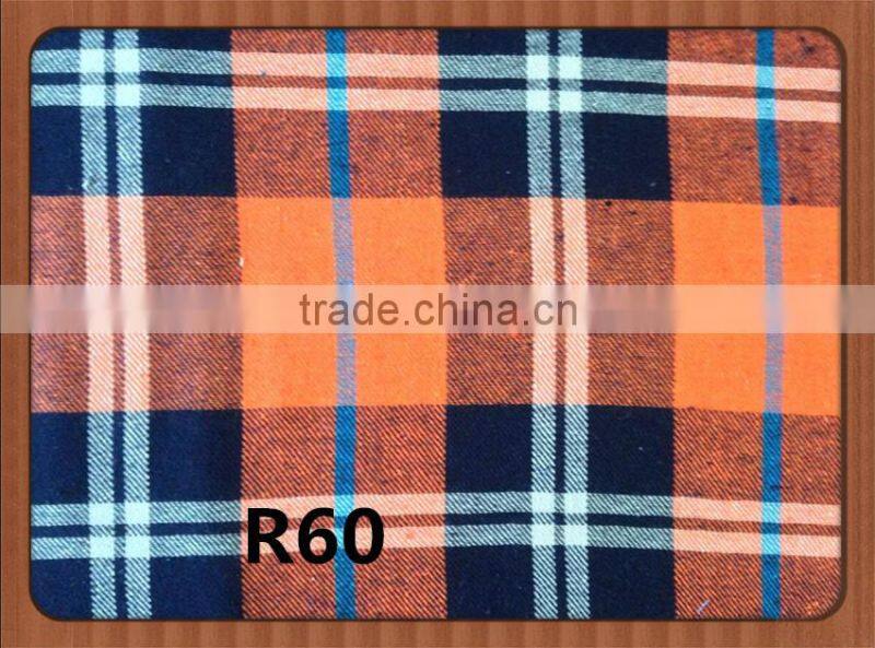 48.4%polyester New style 101, green black check cotton shirt flannel fabric