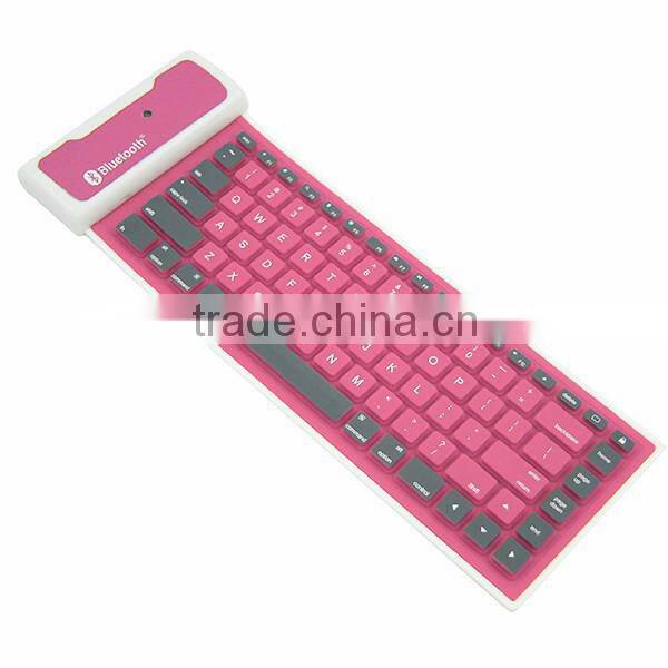 For Apple SAMSUNG Wireless Bluetooth Keyboard Desktop Notebook Portable Waterproof Silica Soft Folding Keyboard