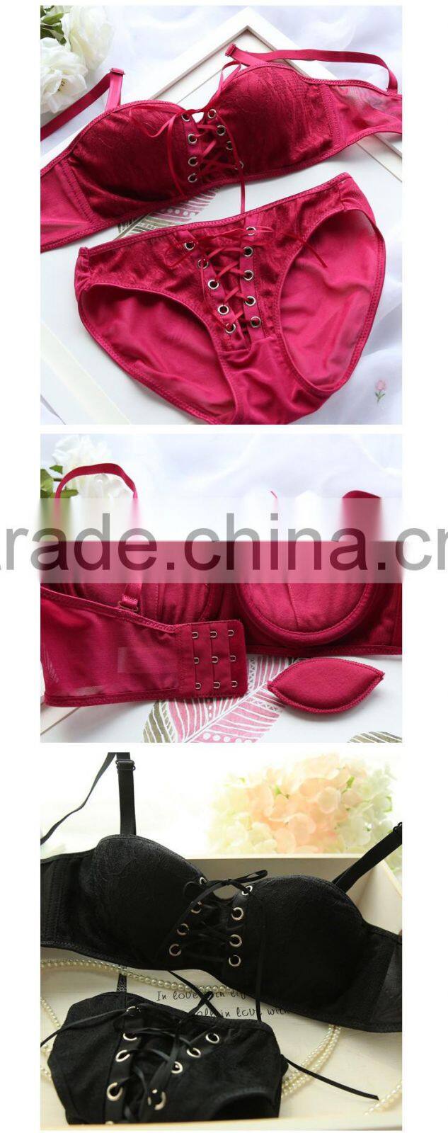 Black Tie-Down Straps Custom Underwear Bra