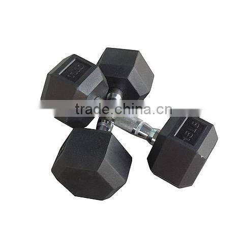 Black dumbell / Rubber hex dumbbell TZ-8001