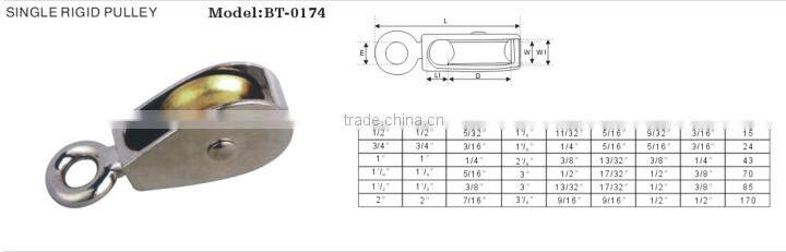 Top Quality Stainless Steel Single Rigid Pulley for Rope