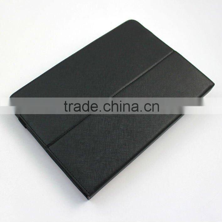 2014 Hot sale BLACK Leather Folio Cover for Asus TF201 10.1inch, Folio Smart Cover, Leather Case