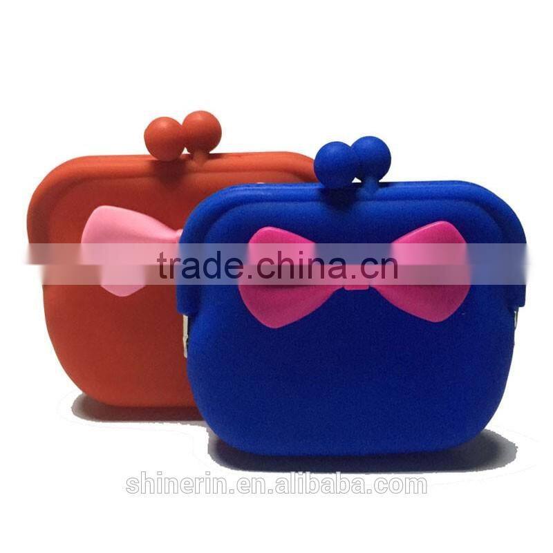 Euro style high quality metal clip clutch bags women's gift silicone purse wallet