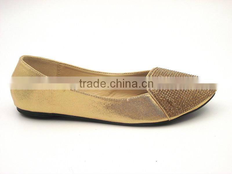 new design with diamond fashion dress flat shoes in stock
