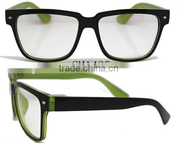 2015 best selling unisex eye glasses with rivets, pc cheap eyewear