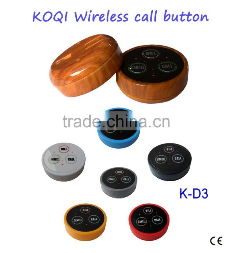 CE certification Print LOGO Restaurant Table Ordering System Service Calling Button Wireless Call Bell System