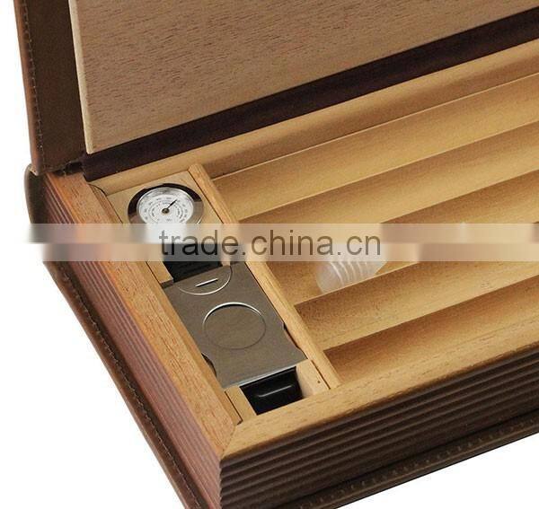 New book type pu leather humidor wholesale