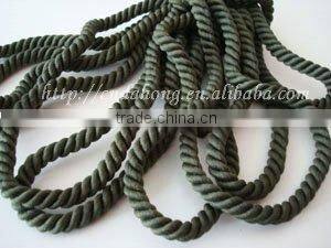 4mm various colors durable thick polyester spiral cord for handbag