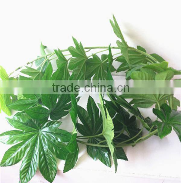 China Natural decorative artificial hanging plam tree leaves with happy price