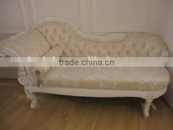 living room furnitures usa style fabric sofas / White noblest fabric french chaise lounge A01
