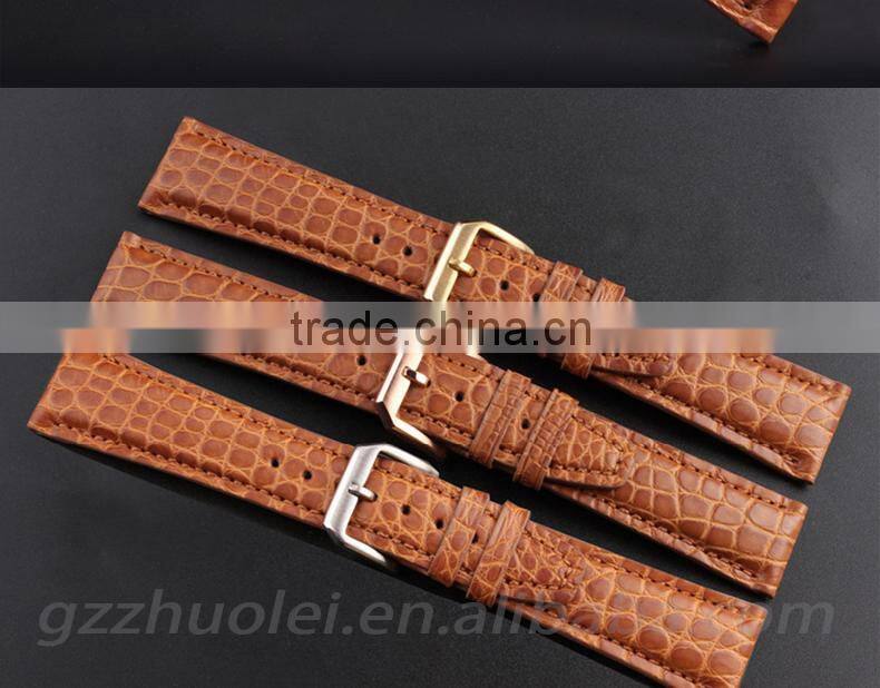 Customized 20mm 21|mm 22mm high quality genuine alligator leather Watch Strap wholesale 3PCS