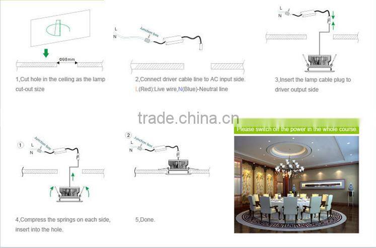 Adjustable 3*5W COB led grill light brushed black rectangular led decorative grille panel