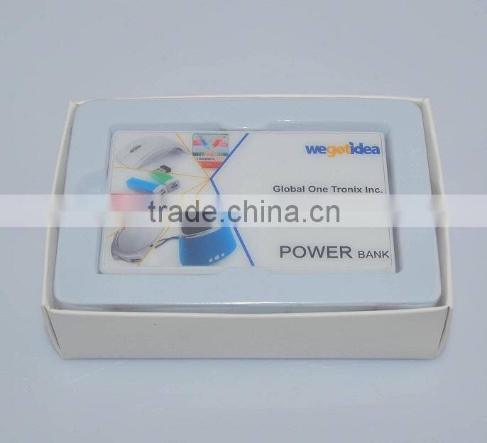 2014 slim popular business name card power bank for promotional gifts,2200mah capacity