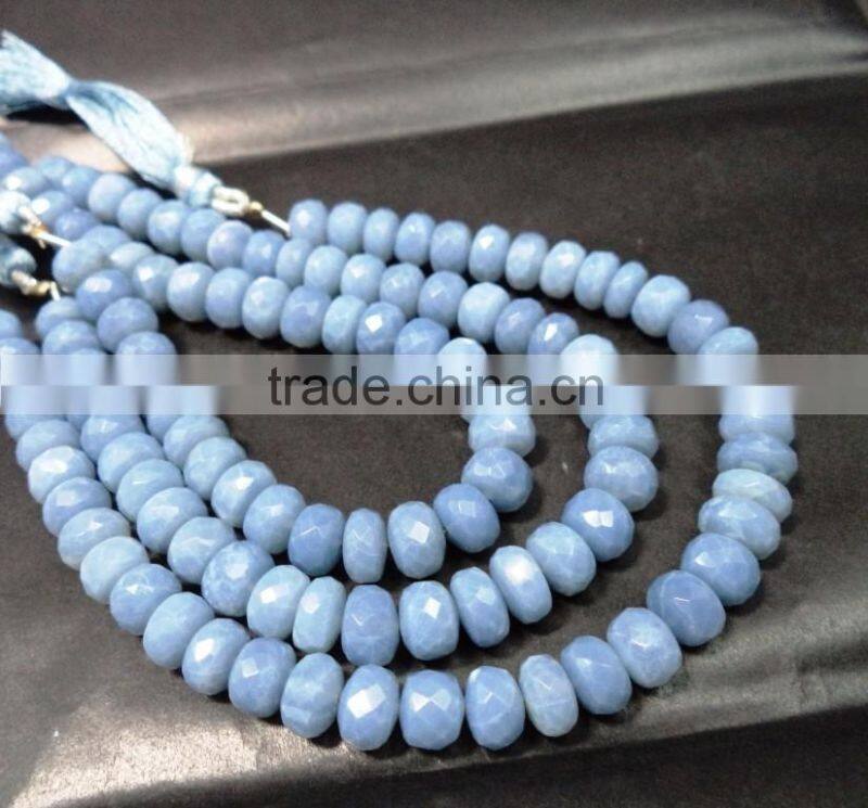 HANDMADE NATURAL BLUE FIRE LABRADORITE 3-4MM RONDELLE FACETED LOOSE BEADS STRAND