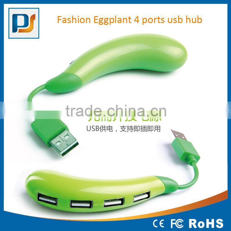 New Fashion eggplant fruite shape USB HUB 4 ports