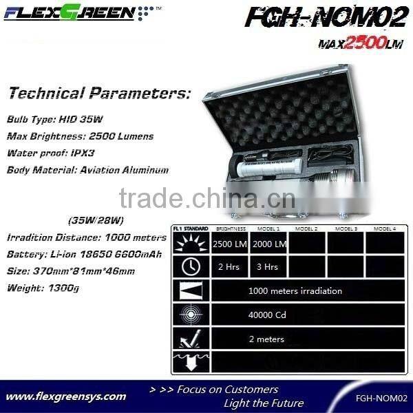 rechargeable 18650 battery 35W HID flashlight