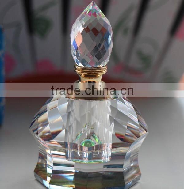 Empty Colorful Blue Crystal Perfume Bottle