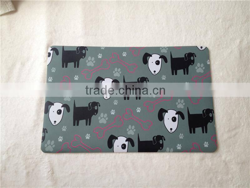 Pet Non-slip eco-friendly PVC foaming cat bowl placemat waterproof backing