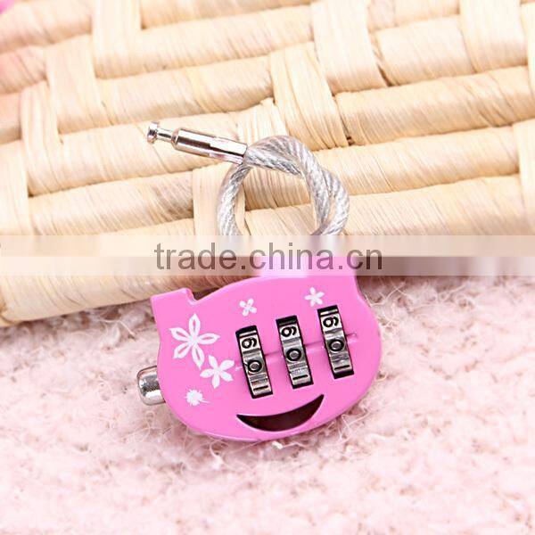 Hot sale 3 Digit Resettable Luggage Lock, Combination Padlock, Cable Lock CH-011