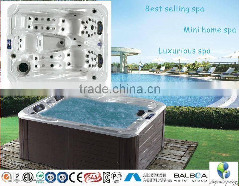 2016 New Design outdoor Portable Corner Acrylic ABS Whirlpool Bathtub& Hot Tub