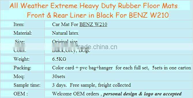 Custom fit PVC Car floor mats for Benz W210