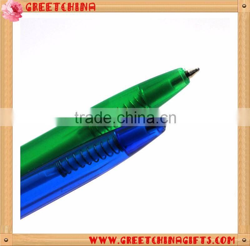 Custom Colorful Transparent Barrel Press Plastic Pen