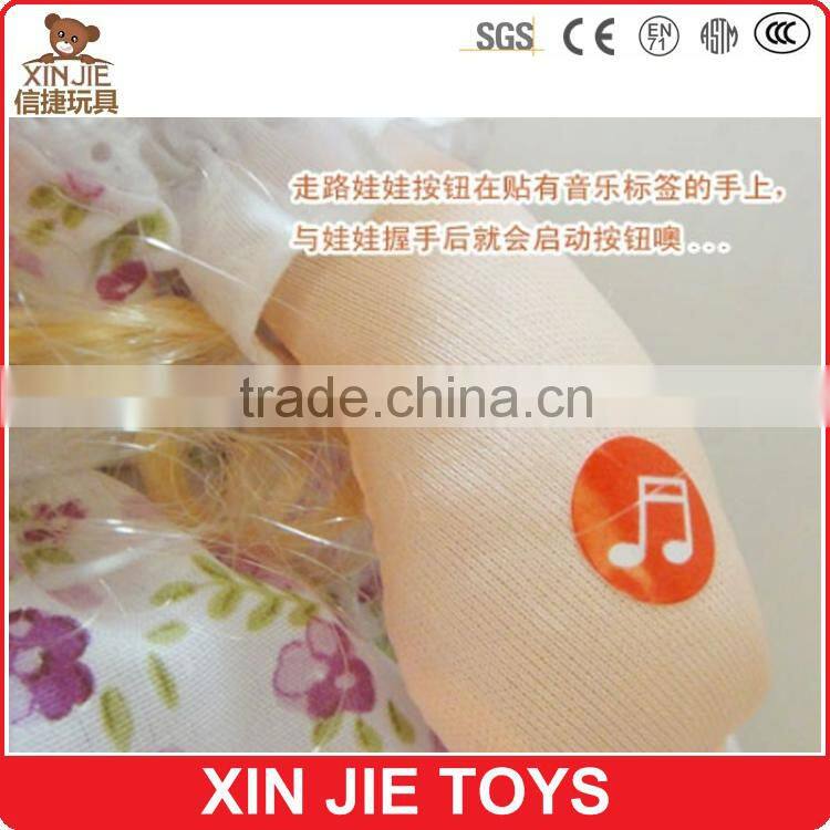 CE standard standing plush doll toy standing girl doll with adress 10inch standing stuffed girl doll toys