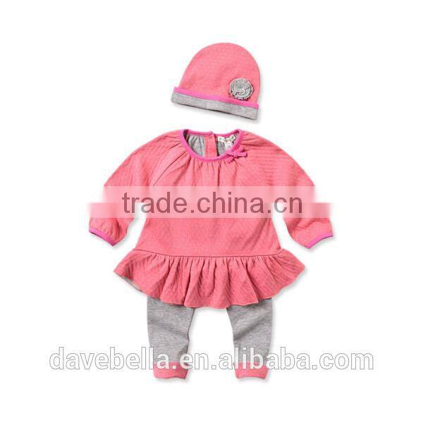 DB705 dave bella 2014 autumn cotton princess sets baby clothes kids clothing set baby chothing knitted sets