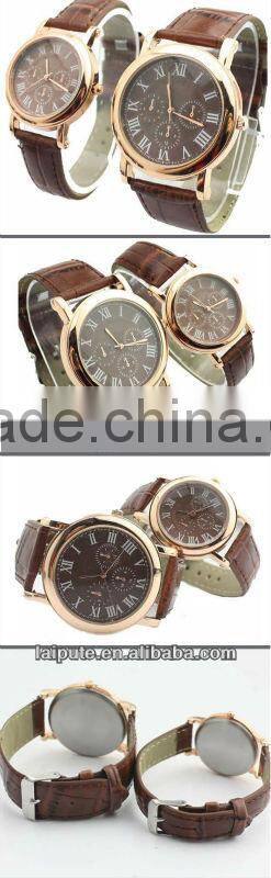 Factory price leather pair watch with japan movt