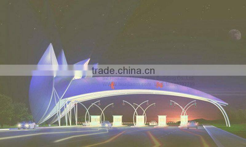 PVDF PTFE self-cleaning economical membrane structure fit for toll station