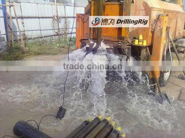 DFQ-200C truck mounted air compressor water well drill machine, hydraulic water well drill rig air compressor 200m depth