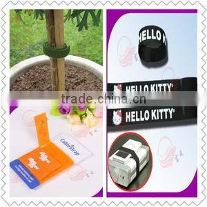 hot sale magic tape cable tie colorful hook and loop battery ties with logo print