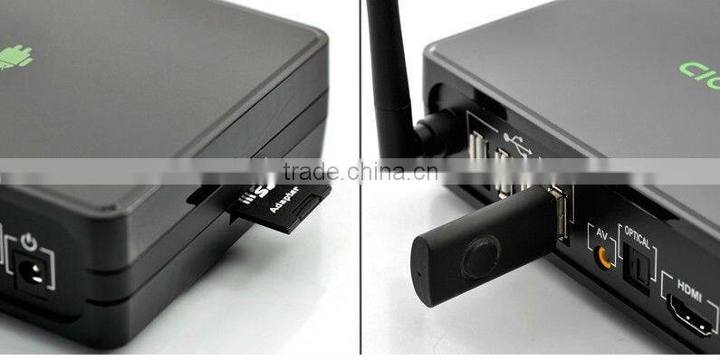 Dual core iptv channel wifi smart TV box 1080P &3D blue-ray movies media player pre-install XBMC addon HDMI android TV box