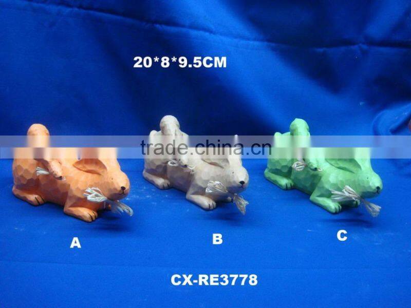 since 1989 factory wooden napkin ring table decoration restaurant high quality easter ceramic rabbit napkin ring