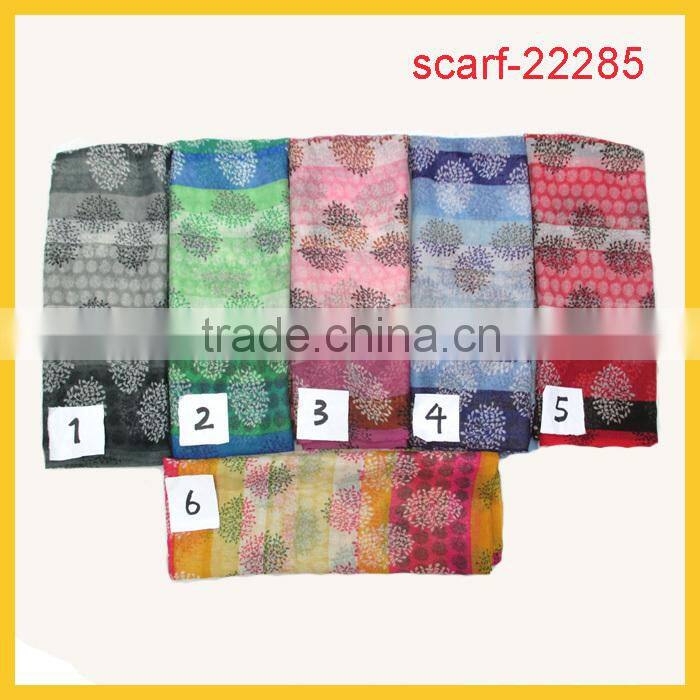 fashion print 100% polyester scarf in big size of 110*190cm