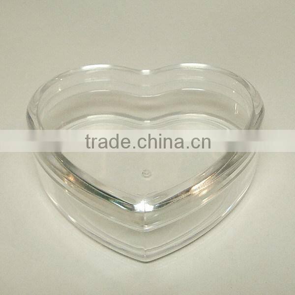 heart shape plastic display case transparent plastic box