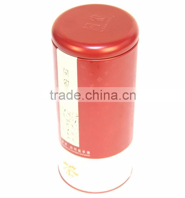 Exquisite round tea tin can with special lid