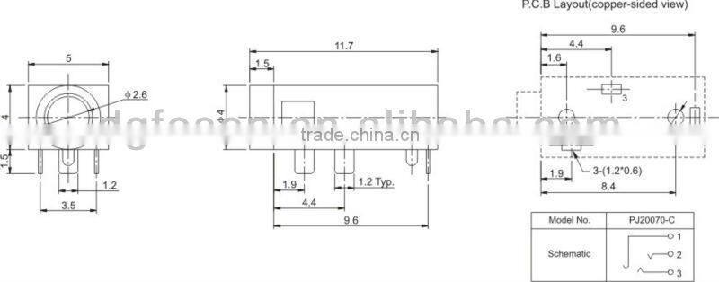 custom earphone jack plug PJ20070