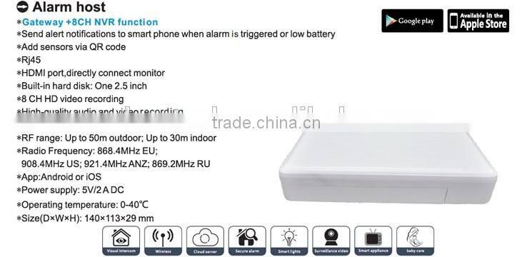Wireless Security Alarm Camera System HD P2P Infrared Night Vision WiFi Camera iSmartAlarm IP Camera System