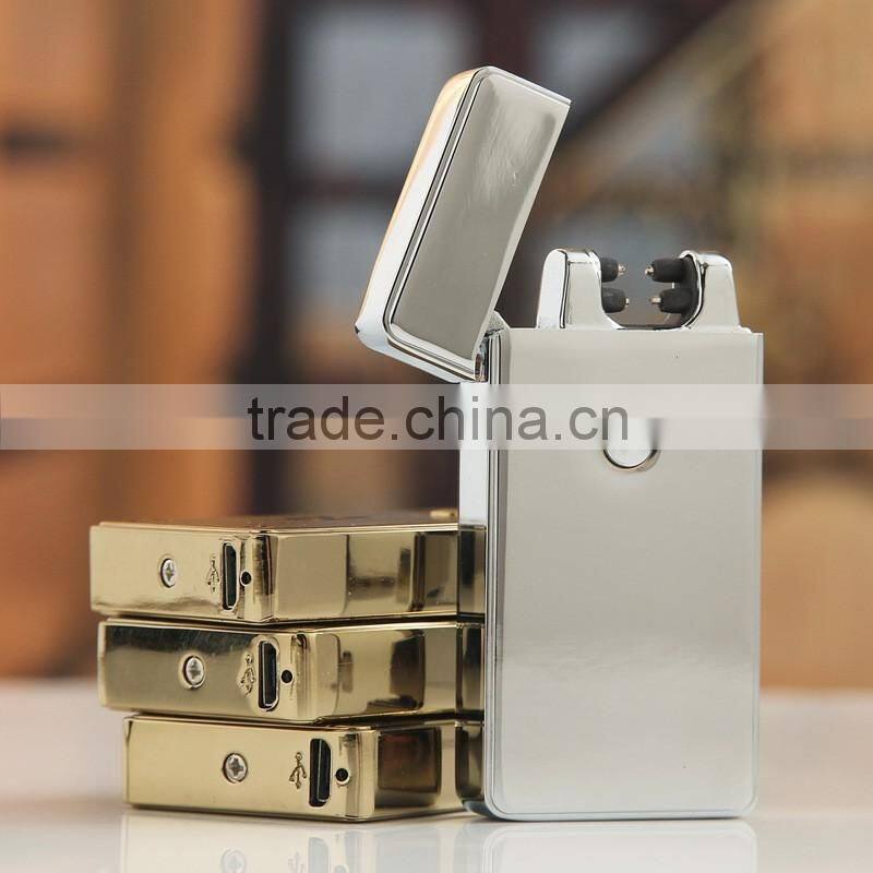 Flameless dual arc lighter usb rechargeable double arc lighter