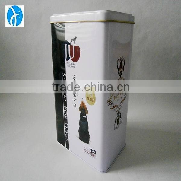 rectangle metal tin container for pet food