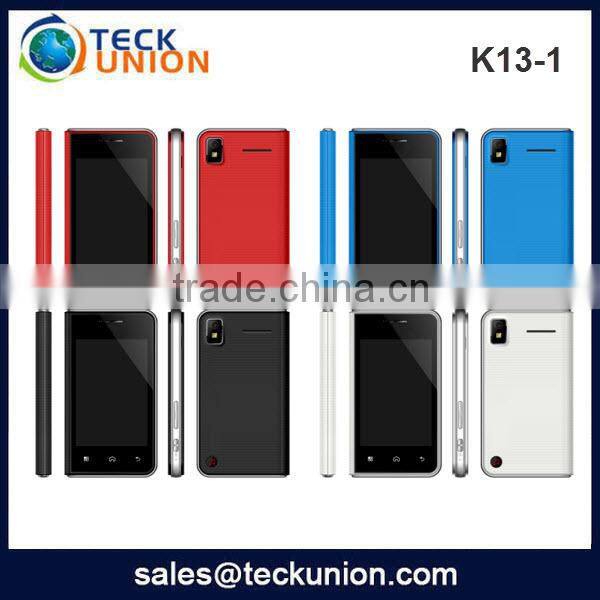 K13 3.5inch Capacitive dual sim super slim mobile phone with price free leather case